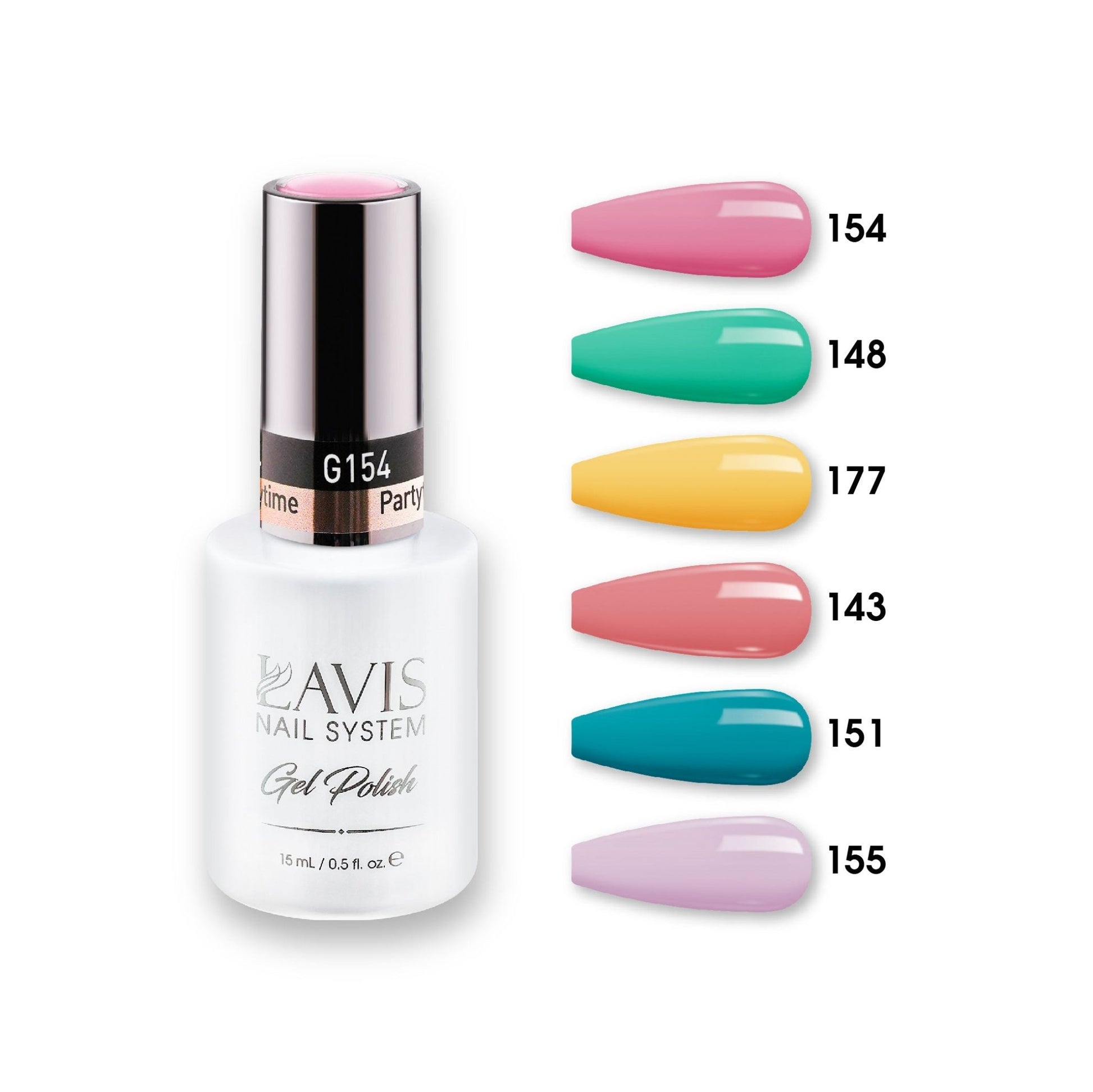 Lavis Gel Color Set 9 (6 colors): 154; 148; 177; 143; 151; 155 - DTK Nail Supply