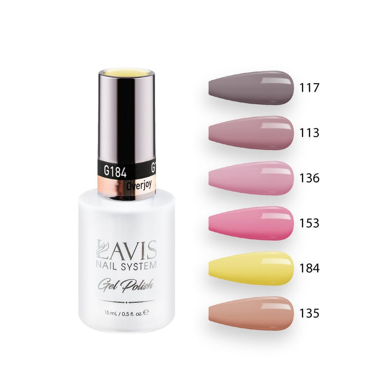 Lavis Gel Color Set G3 (6 colors): 117, 113, 136, 153, 184, 135 - DTK Nail Supply