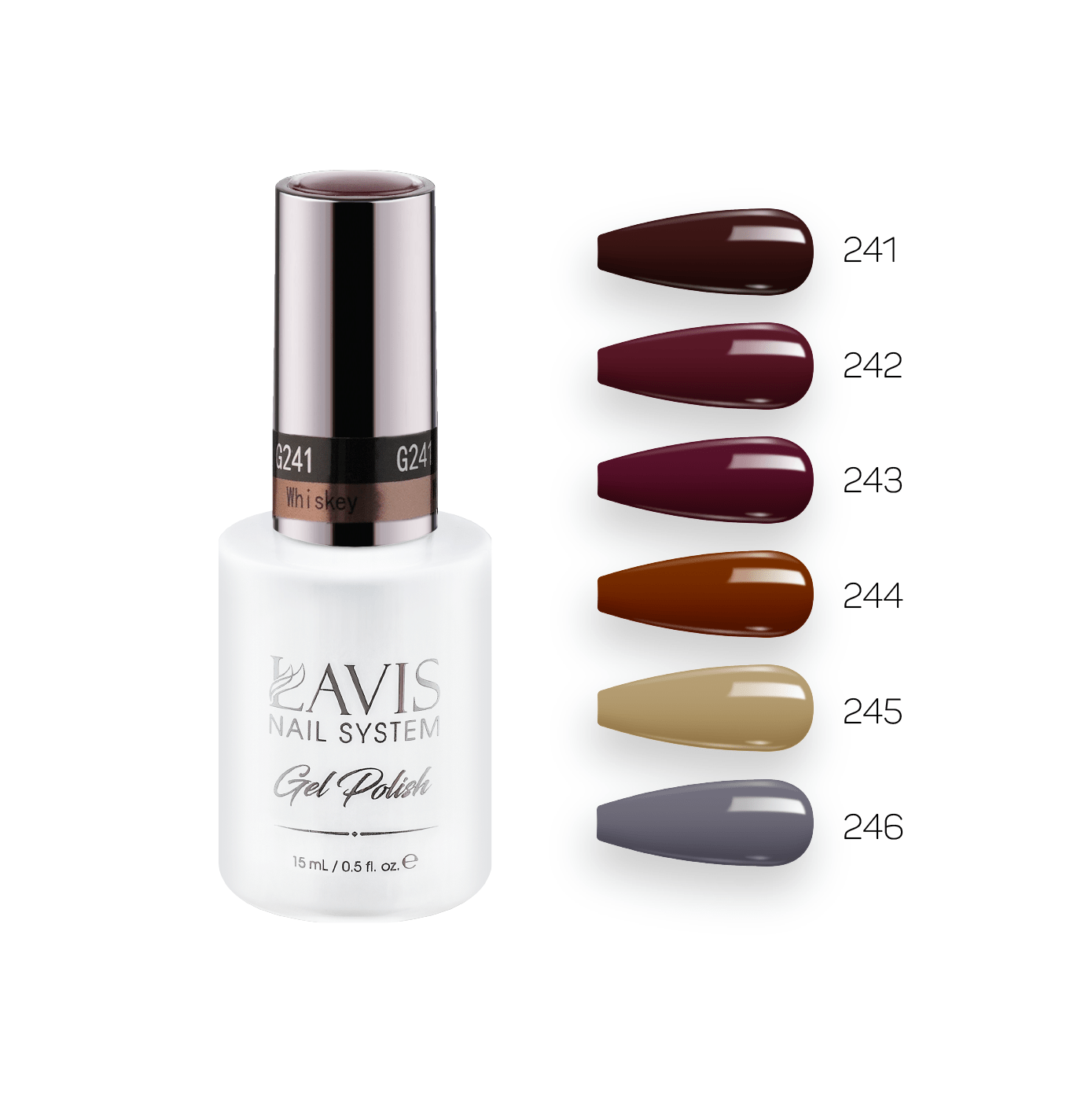 Lavis Gel Fall Winter Set G2 (6 colors): 241, 242, 243, 244, 245, 246 - DTK Nail Supply