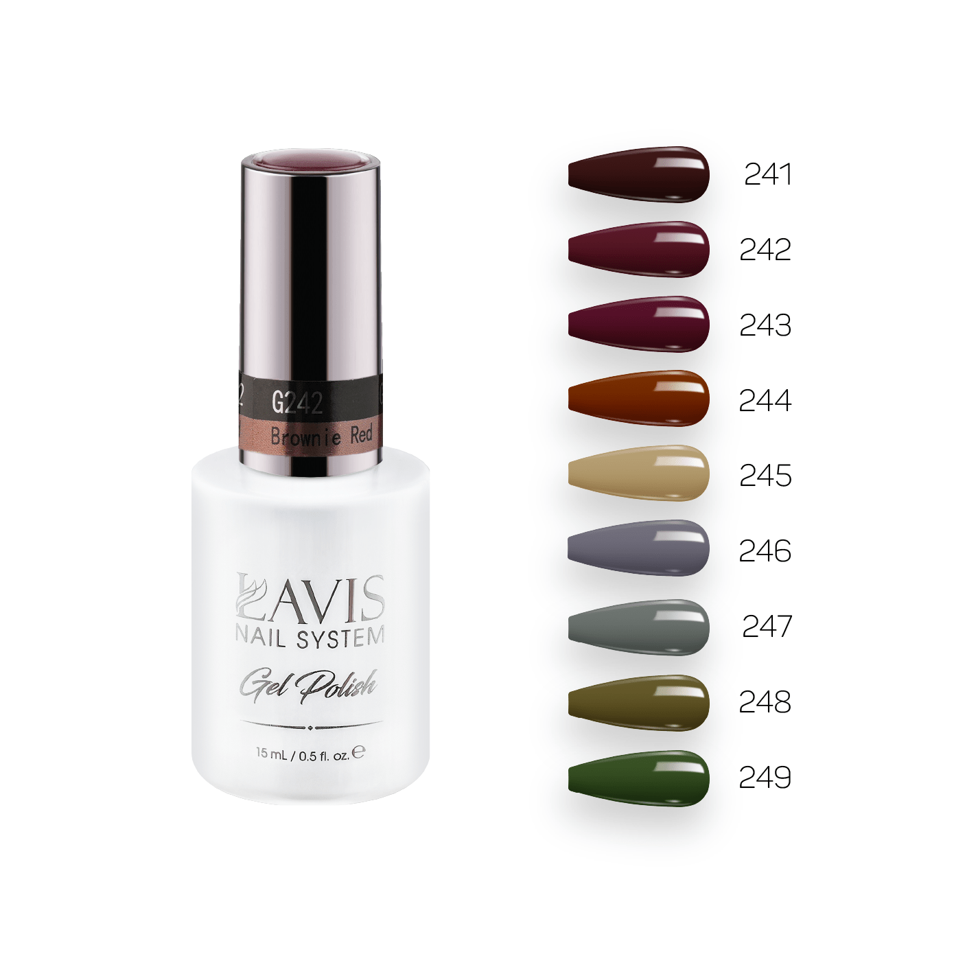 Lavis Gel Fall Winter Set G2 (9 colors): 241, 242, 243, 244, 245, 246, 247, 248, 249 - DTK Nail Supply