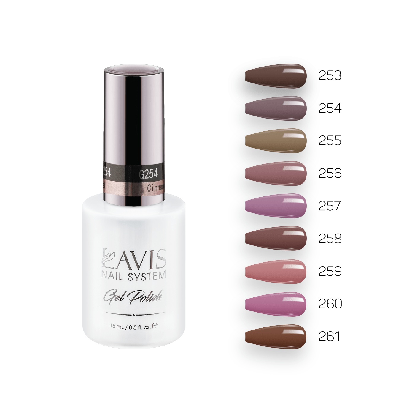 Lavis Gel Fall Winter Set G3 (9 colors): 253, 254, 255, 256, 257, 258, 259, 260, 261 - DTK Nail Supply