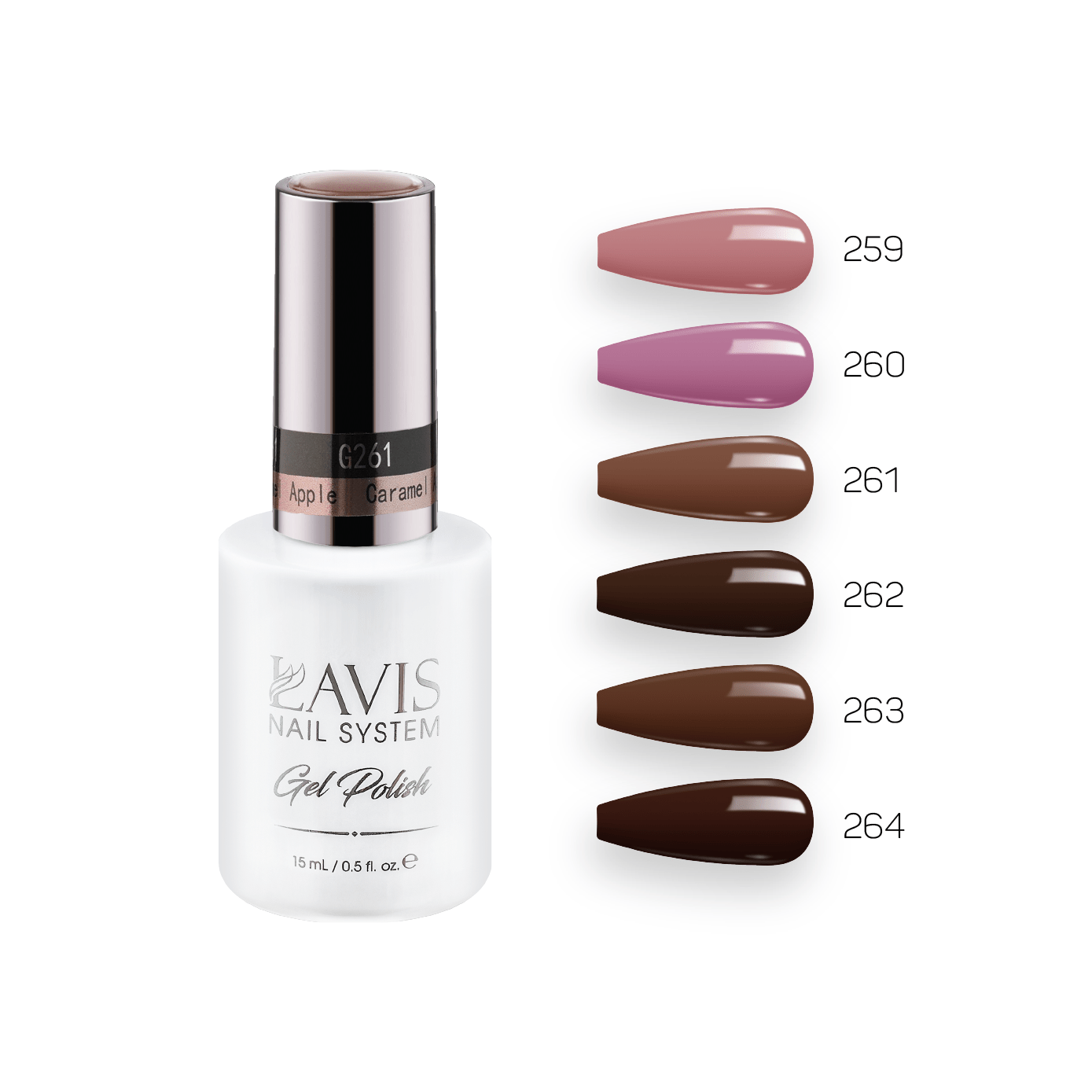 Lavis Gel Fall Winter Set G4 (6 colors): 259, 260, 261, 262, 263, 264 - DTK Nail Supply