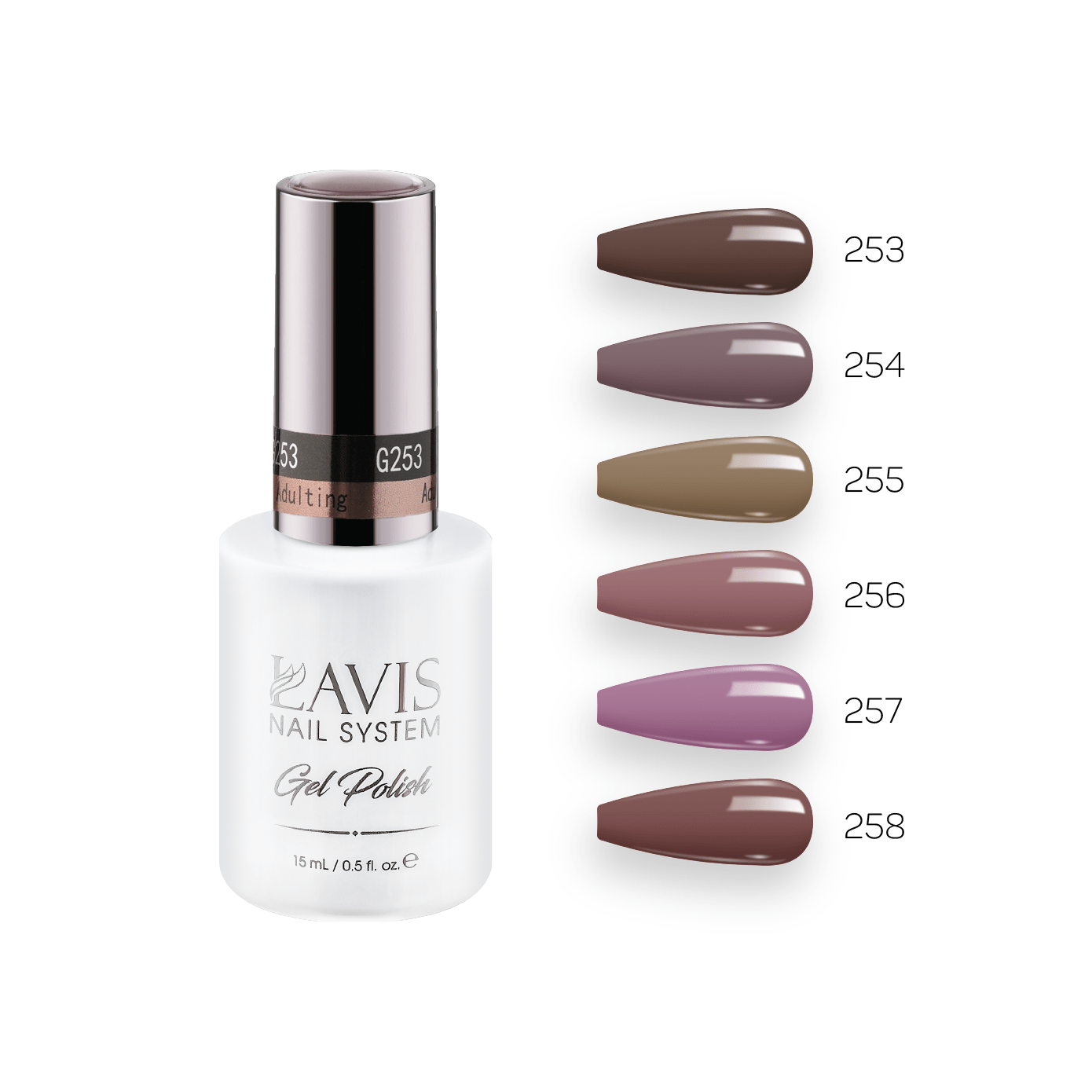 Lavis Gel Fall Winter Set G5 (6 colors): 253, 254, 255, 256, 257, 258 - DTK Nail Supply