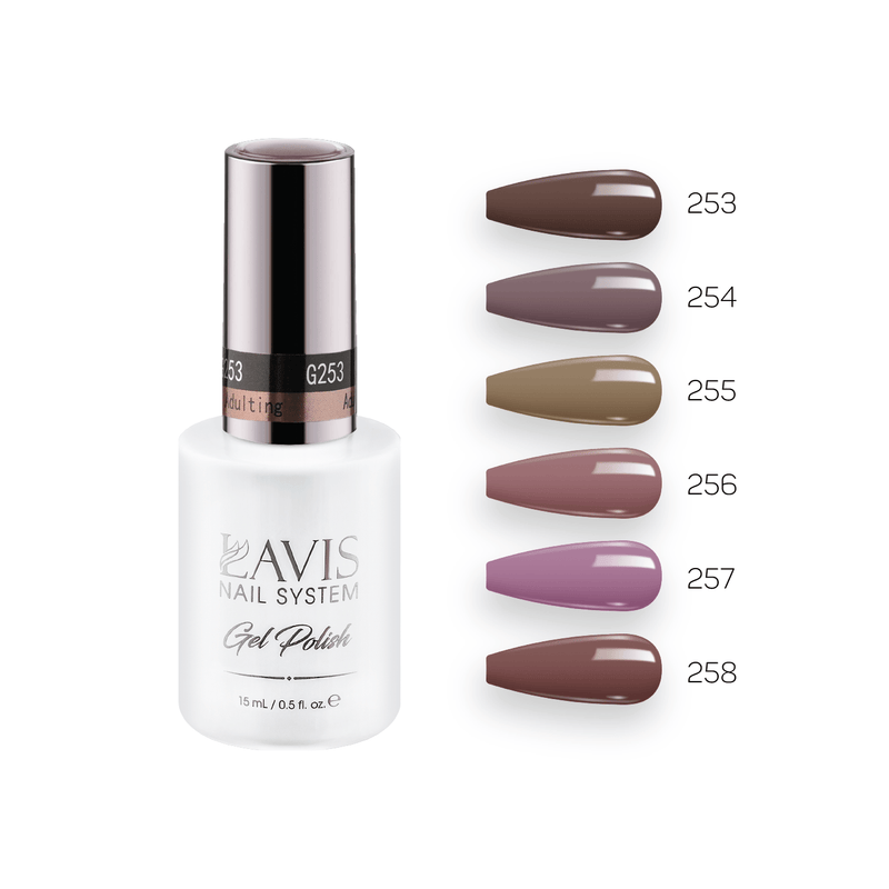 Lavis Gel Fall Winter Set G5 (6 colors): 253, 254, 255, 256, 257, 258 - DTK Nail Supply