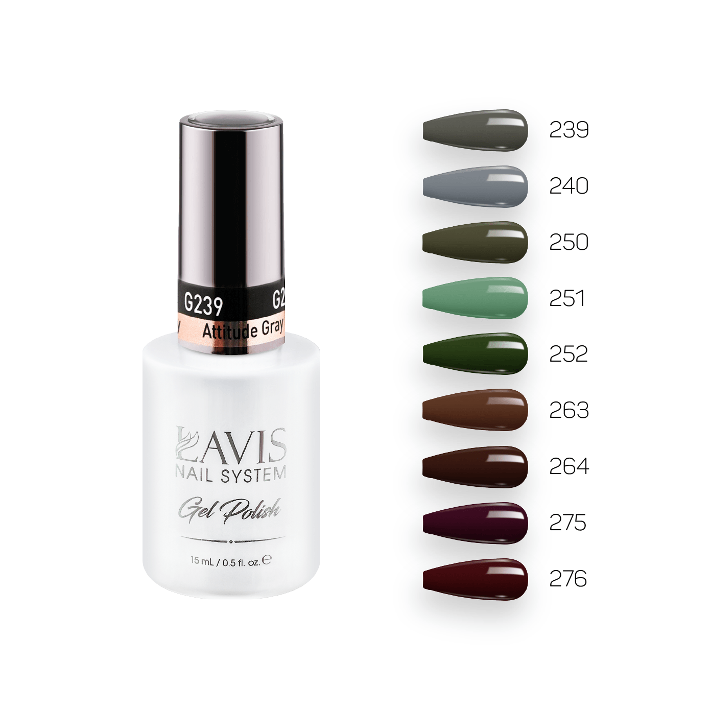 Lavis Gel Fall Winter Set G5 (9 colors): 239, 240, 250, 251, 252, 263, 264, 275, 276 - DTK Nail Supply