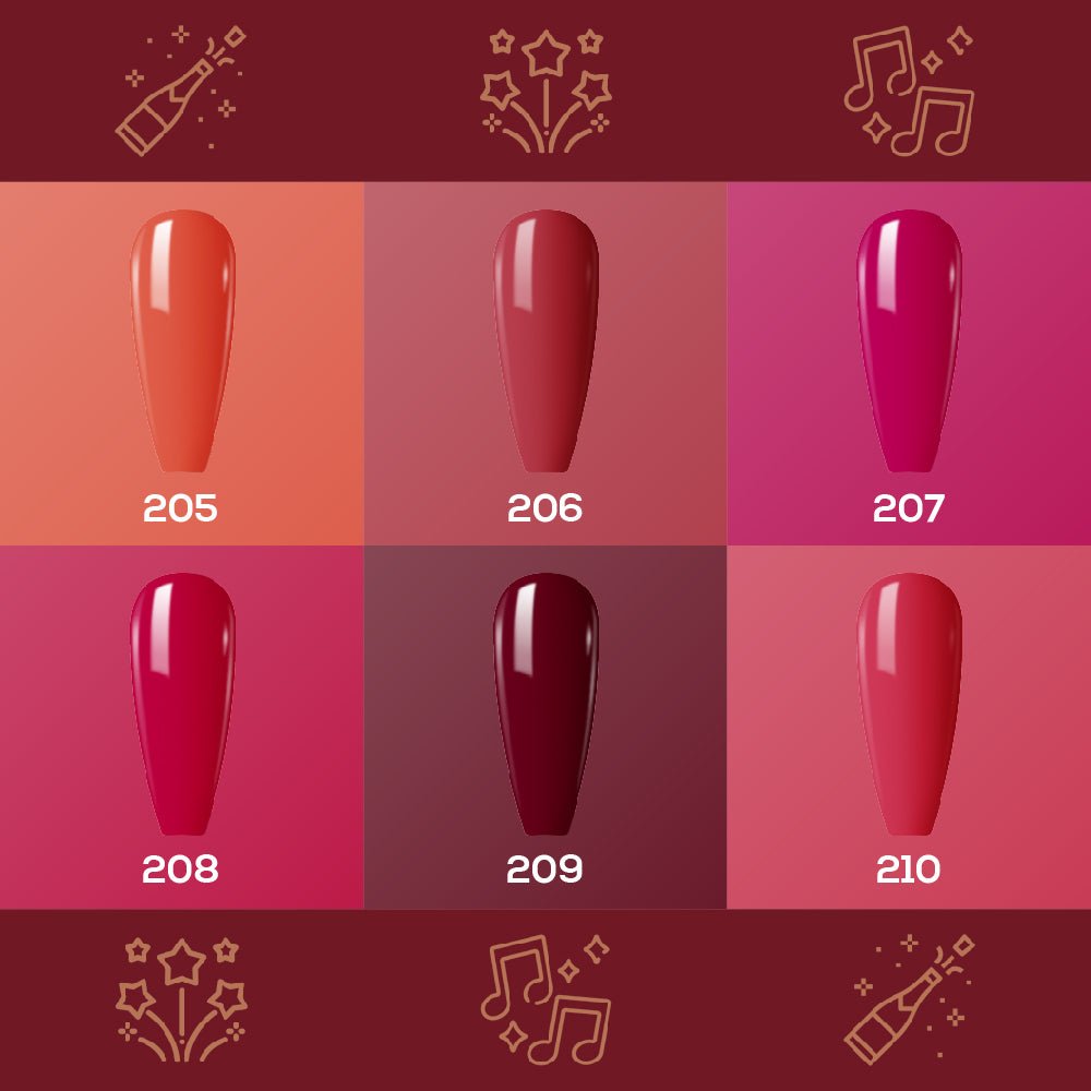 Lavis Gel Kiss Masterpiece Set G4 (6 colors): 205, 206, 207, 208, 209, 210 - DTK Nail Supply