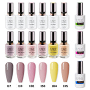 LAVIS Gel & Matching Lacquer Starter Kit G3: 117, 113, 136, 153, 184, 135, Base,Top & Bond Primer - DTK Nail Supply