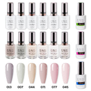 LAVIS Gel & Matching Lacquer Starter Set 2: 013, 007, 044, 071, 077, 045, Base,Top & Bond Primer - DTK Nail Supply