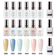 LAVIS Gel & Matching Lacquer Starter Set 8: 068, 022, 009, 004, 003, 078, Base,Top & Bond Primer - DTK Nail Supply