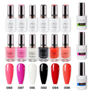 LAVIS Gel & Matching Lacquer Starter Summer Set G2: 088, 087, 091, 092, 094, 096, Base,Top & Bond Primer - DTK Nail Supply