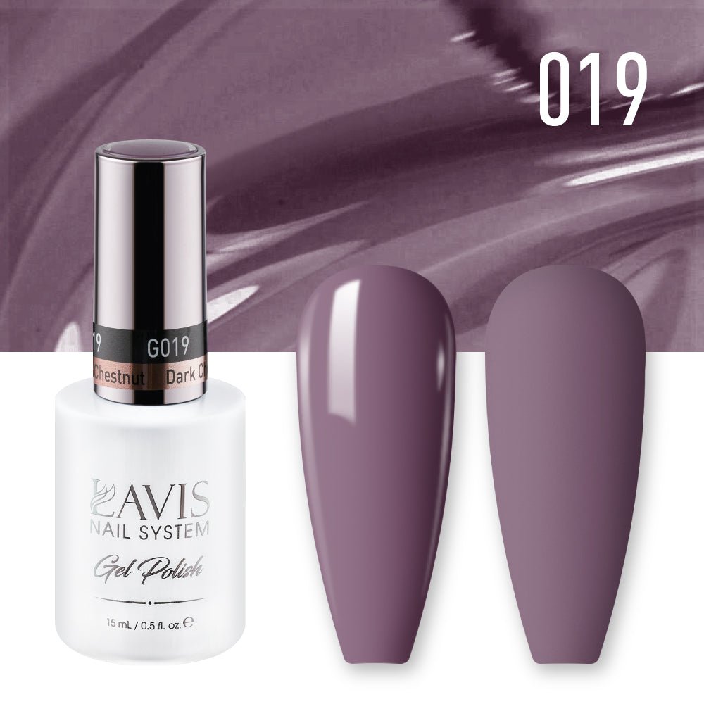 Lavis Gel Nail Polish Duo - 019 Dark Chestnut - DTK Nail Supply