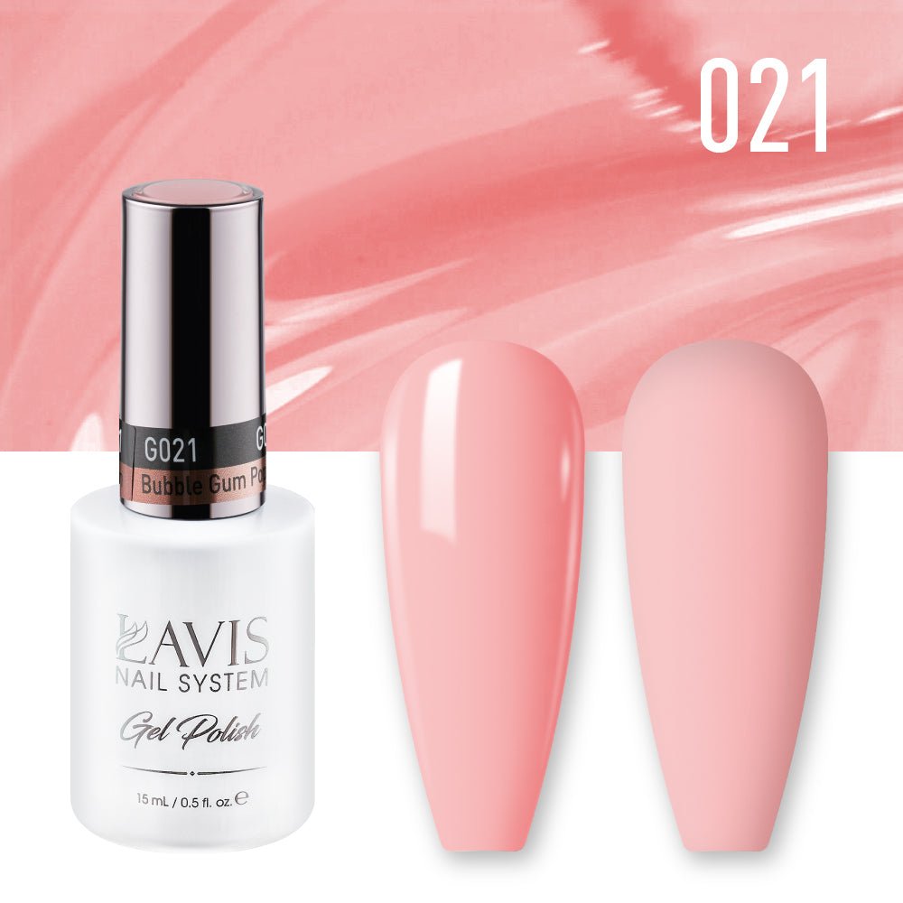 Lavis Gel Nail Polish Duo - 021 Bubble Gum Pop Gum - DTK Nail Supply