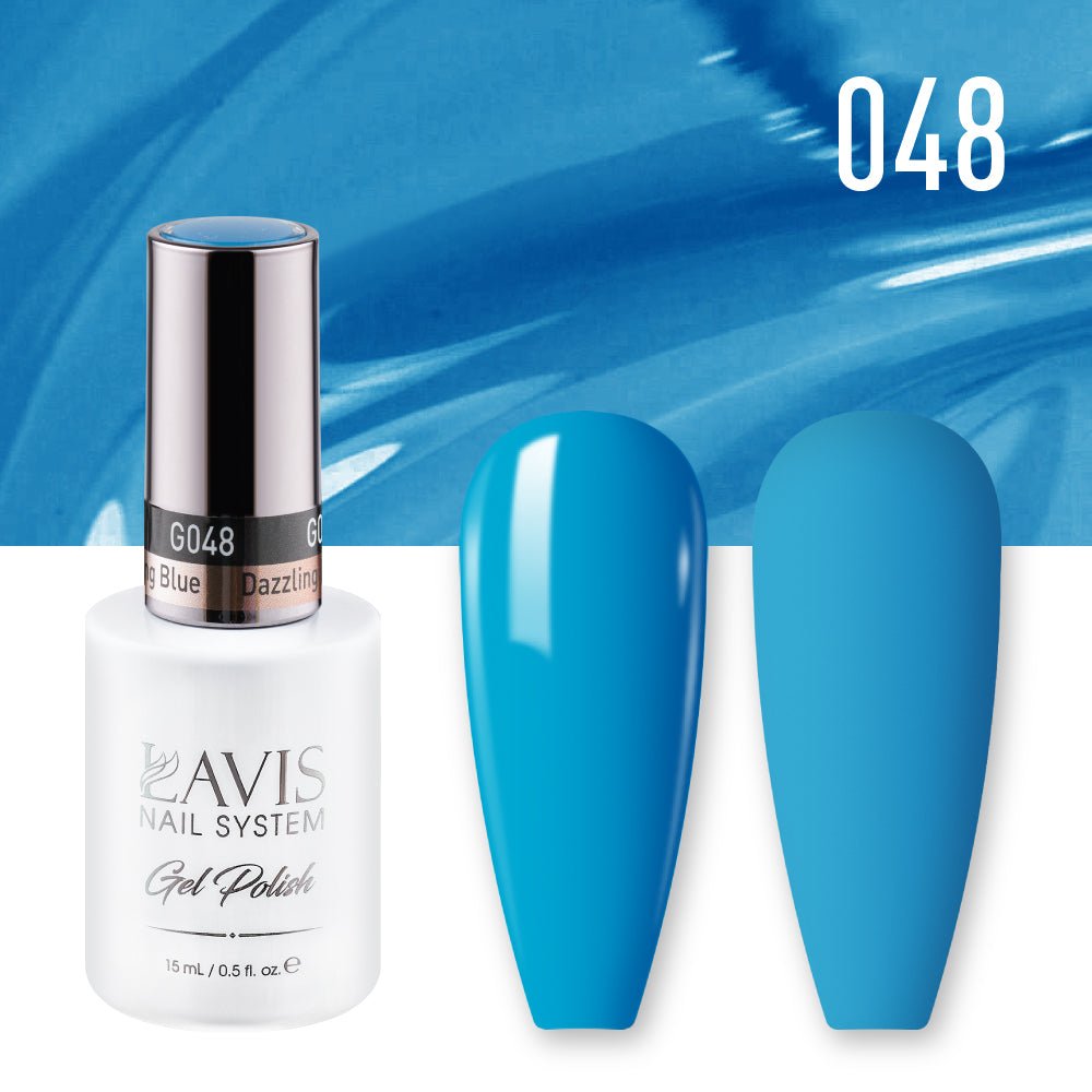 Lavis Gel Nail Polish Duo - 048 Dazzling Blue - DTK Nail Supply