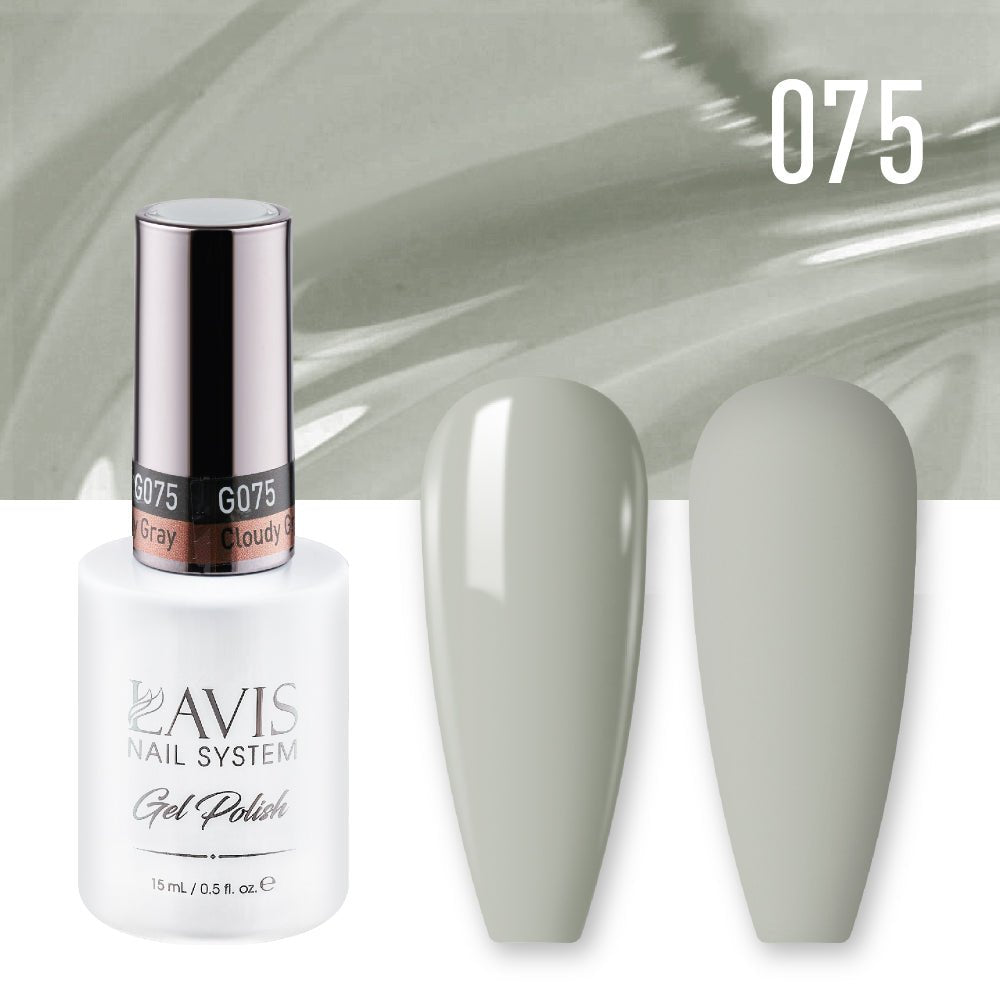 Lavis Gel Nail Polish Duo - 075 Cloudy Gray - DTK Nail Supply