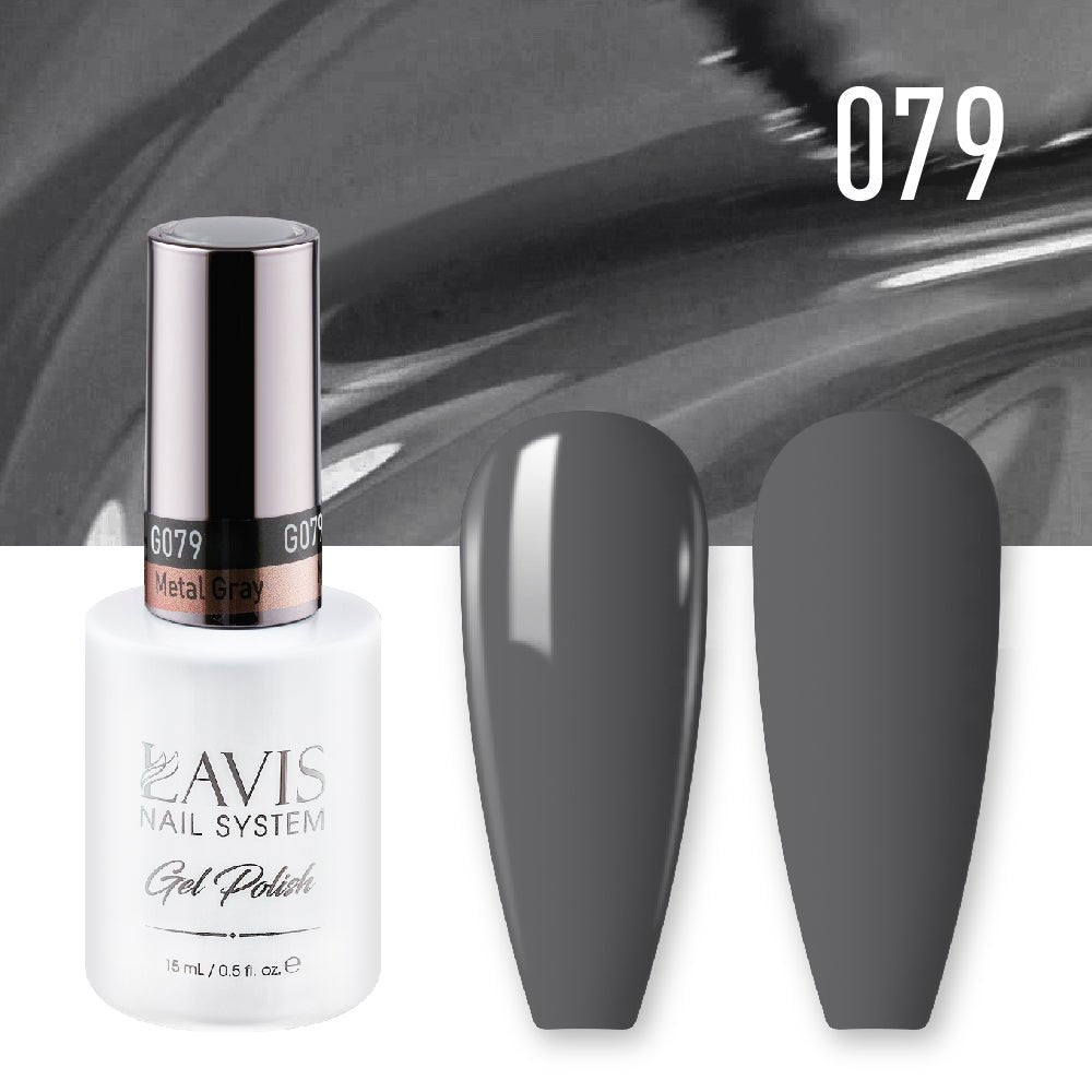 Lavis Gel Nail Polish Duo - 079 Metal Gray - DTK Nail Supply