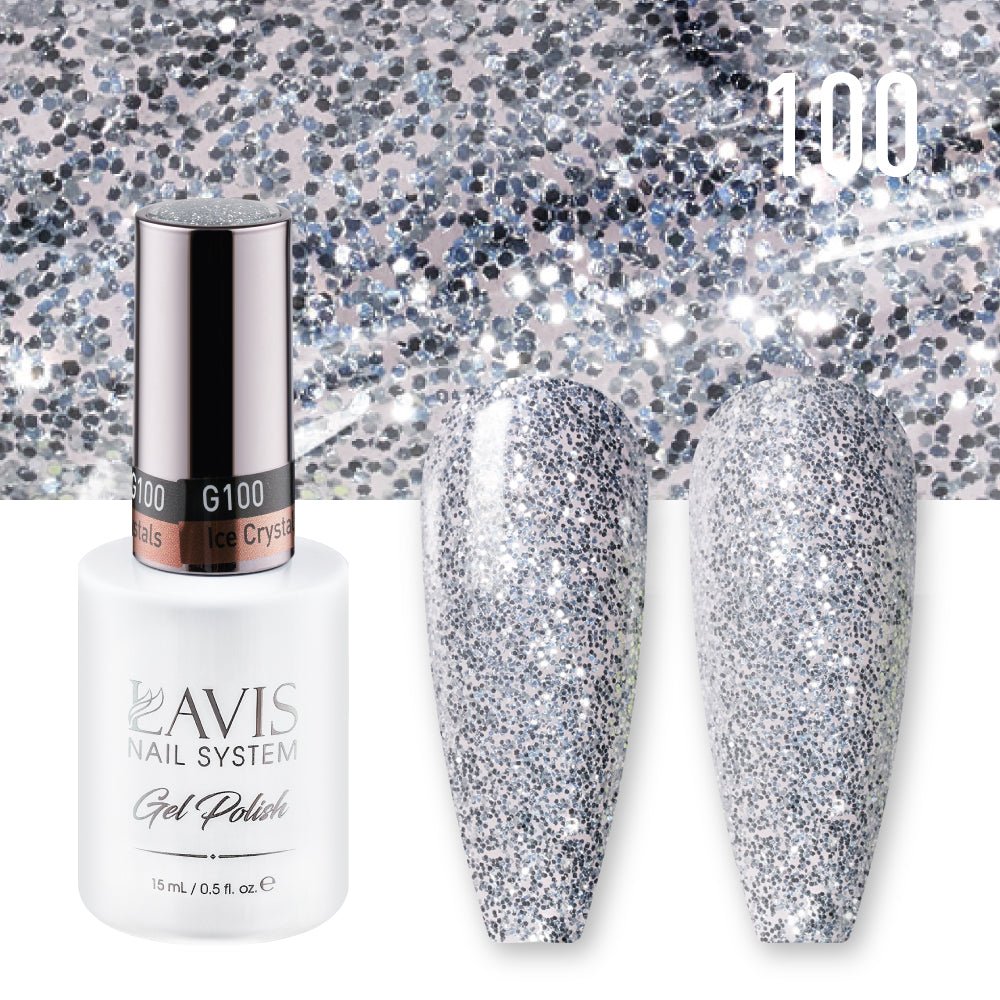Lavis Gel Nail Polish Duo - 100 Ice Crystals - DTK Nail Supply