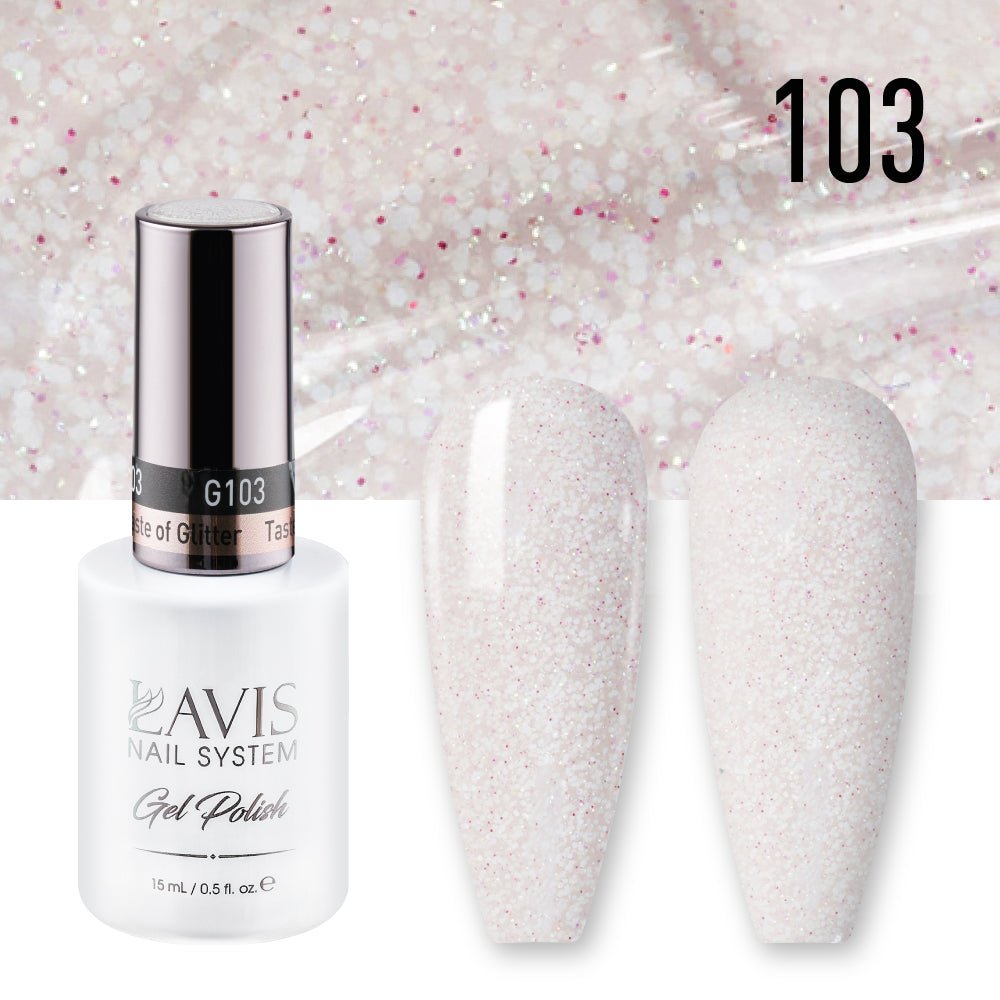 Lavis Gel Nail Polish Duo - 103 Taste of Glitter - DTK Nail Supply