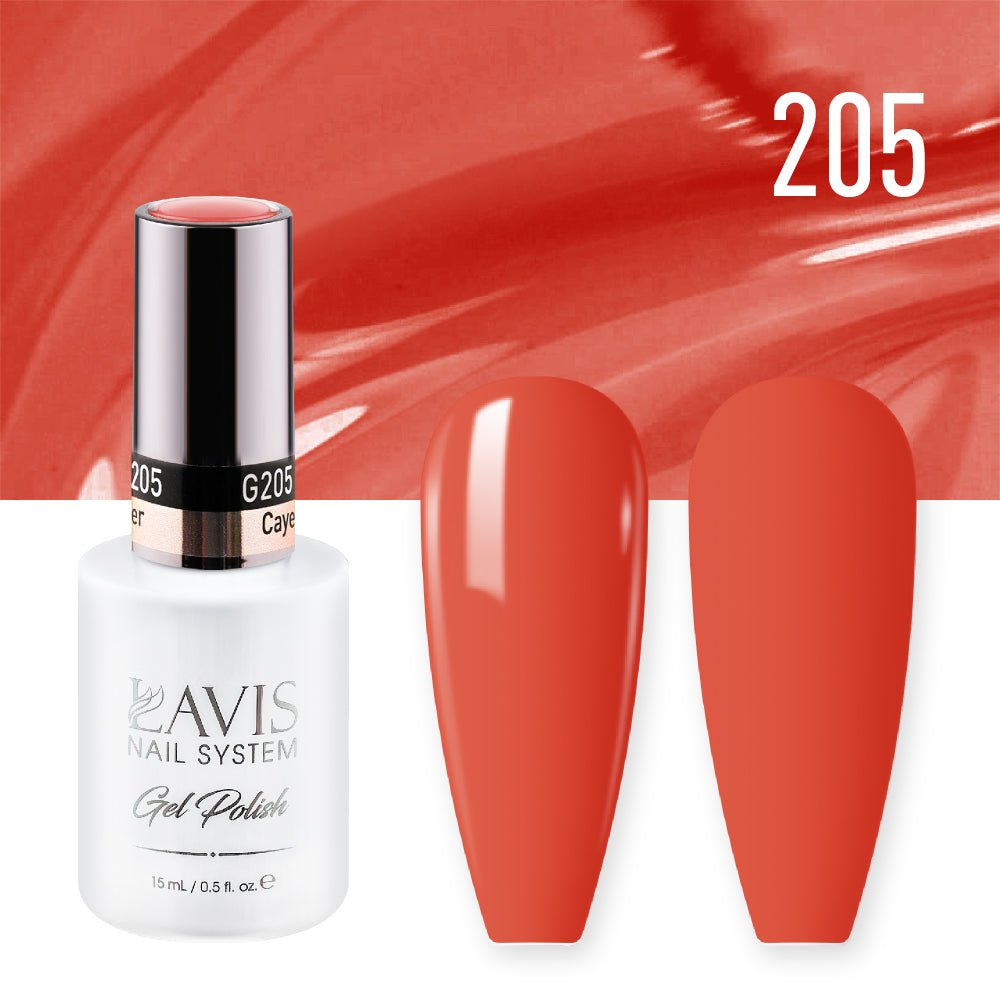 Lavis Gel Nail Polish Duo - 205 Cayenne Pepper - DTK Nail Supply