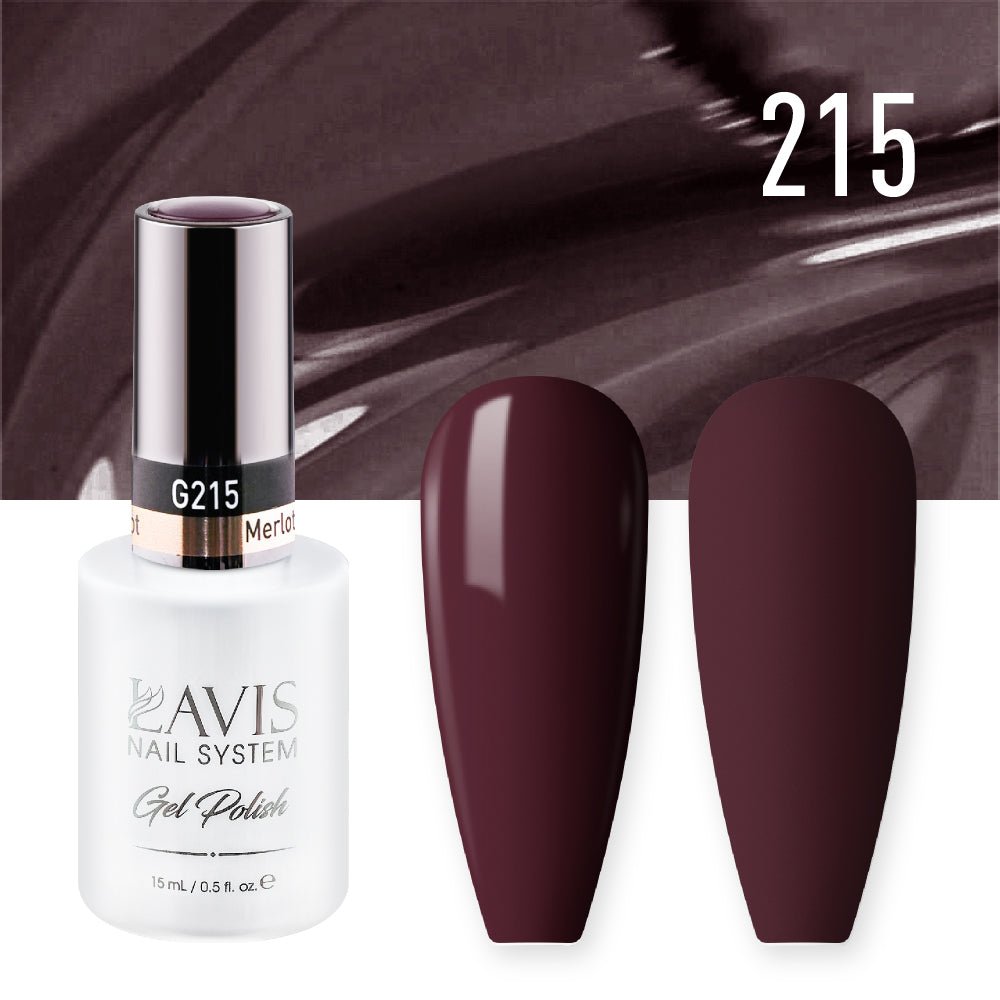 Lavis Gel Nail Polish Duo - 215 Merlot - DTK Nail Supply