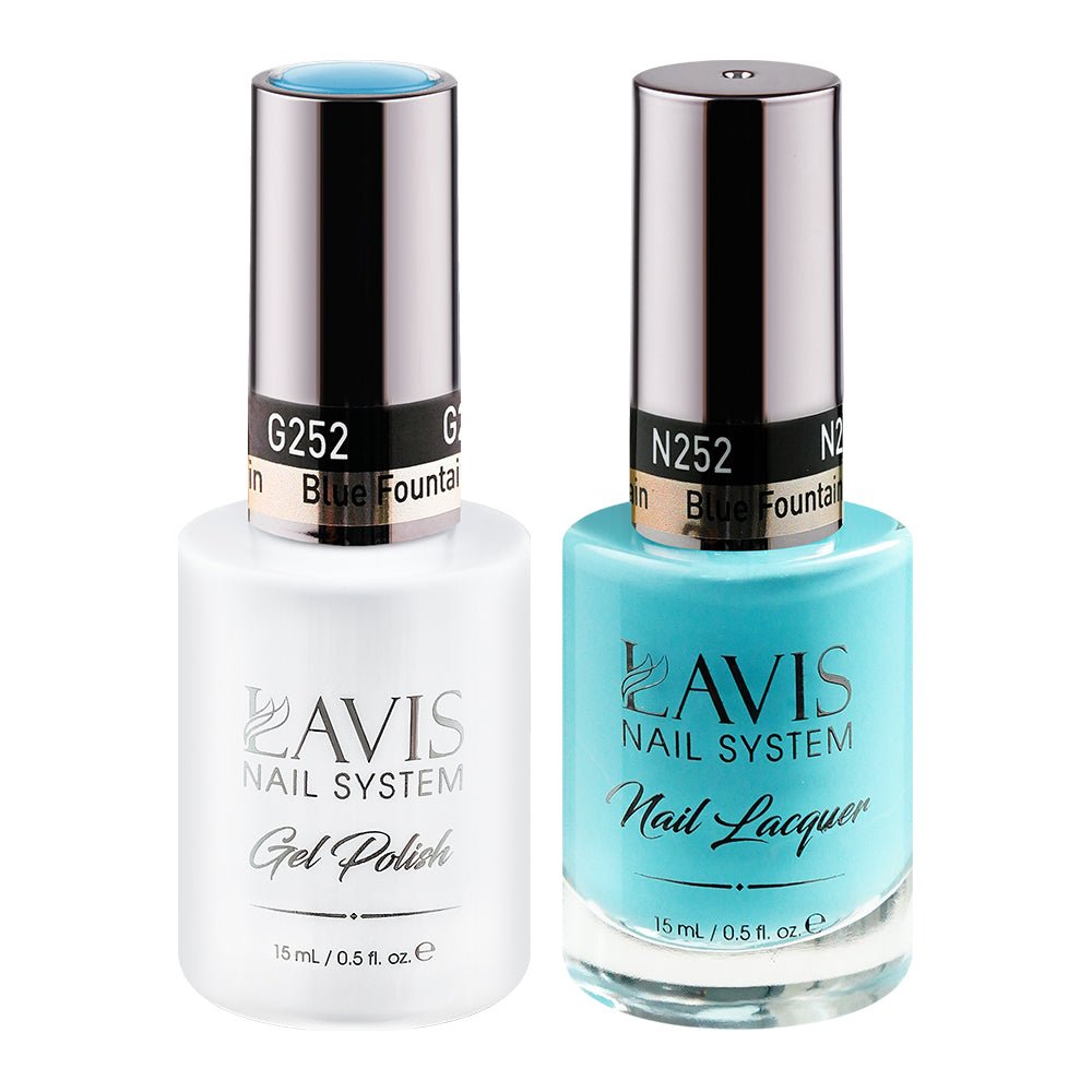 Lavis Gel Nail Polish Duo - 252 (Ver 2) Blue Fountain - DTK Nail Supply