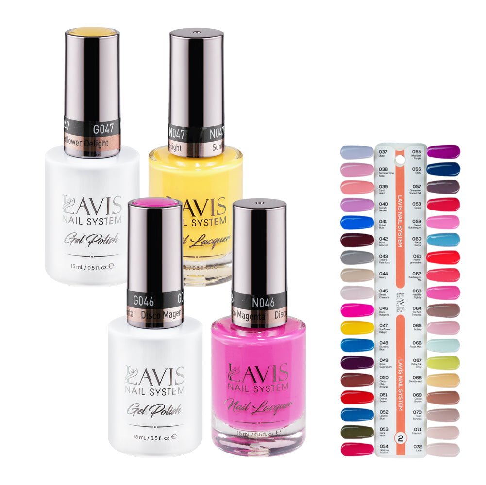 Lavis Gel Polish & Matching Nail Lacquer Duo Part 2: 037 - 072 (36 Colors) - DTK Nail Supply