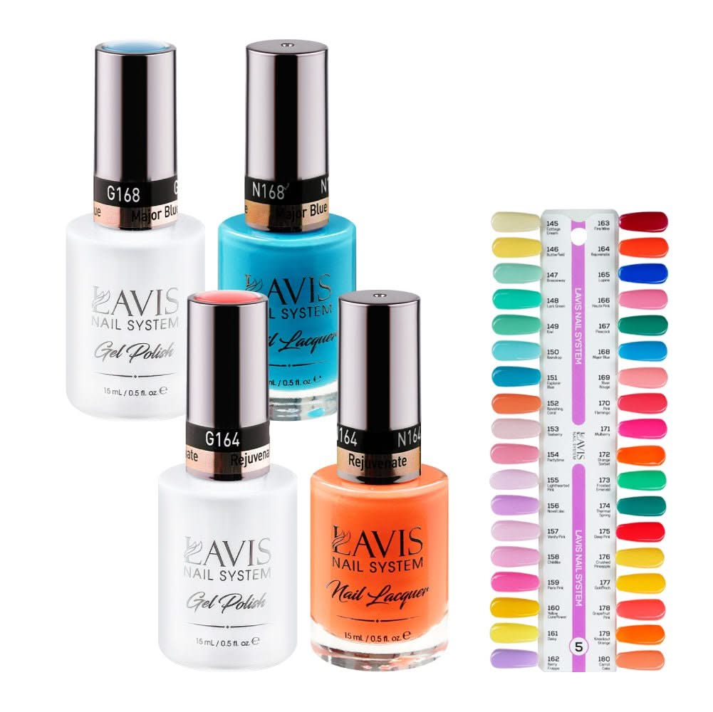 Lavis Gel Polish & Matching Nail Lacquer Duo Part 5: 145 - 180 (36 Colors) - DTK Nail Supply