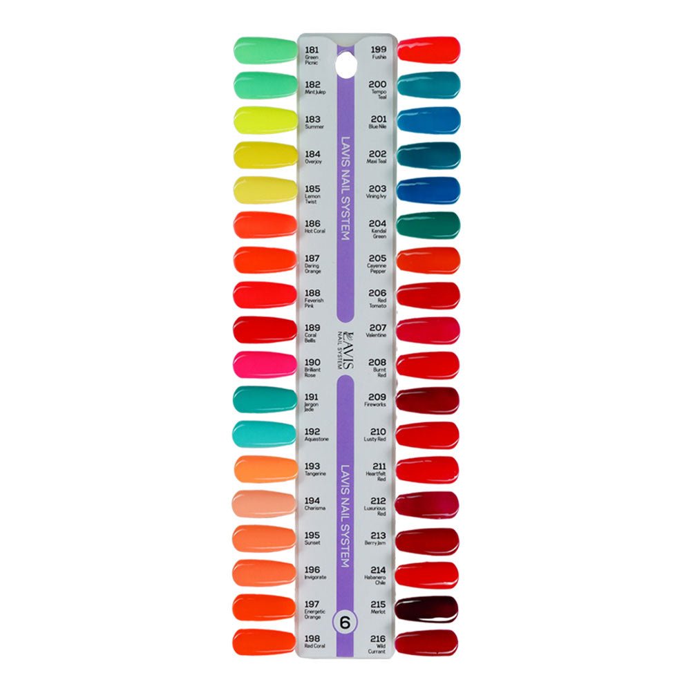 Lavis Gel Polish & Matching Nail Lacquer Duo Part 6: 181 - 216 (36 Colors) - DTK Nail Supply