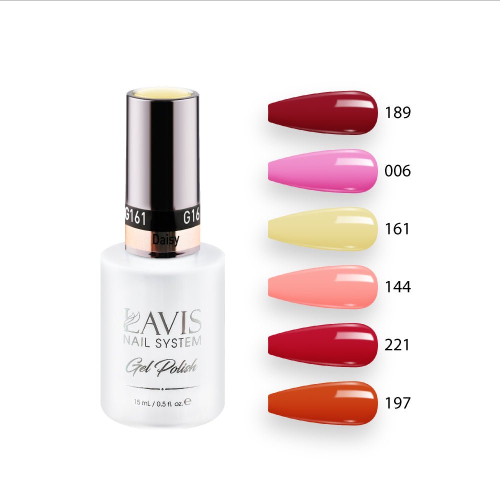 Lavis Gel Summer Color Set G3 (6 colors): 189, 006, 11, 6144, 221, 197 - DTK Nail Supply