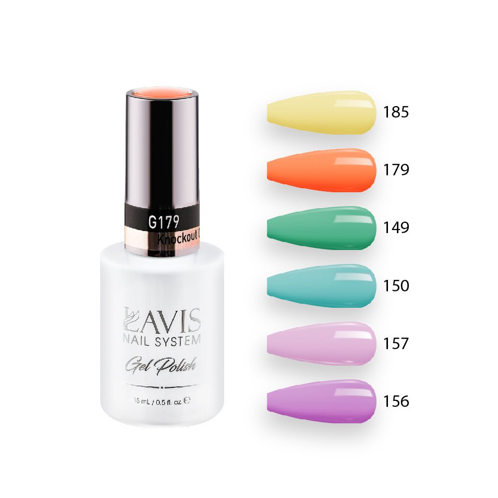 Lavis Gel Summer Color Set G7 (6 colors): 185, 179, 149, 150, 157, 156 - DTK Nail Supply