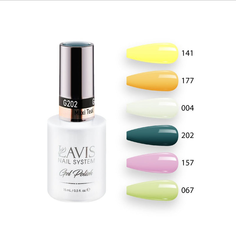 Lavis Gel Summer Color Set G8 (6 colors): 141, 177, 004, 202, 157, 067 - DTK Nail Supply
