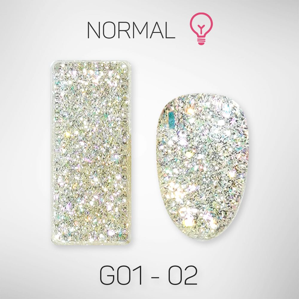 LAVIS Glitter G01 - 02 - Gel Polish 0.5 oz - Galaxy Collection - DTK Nail Supply