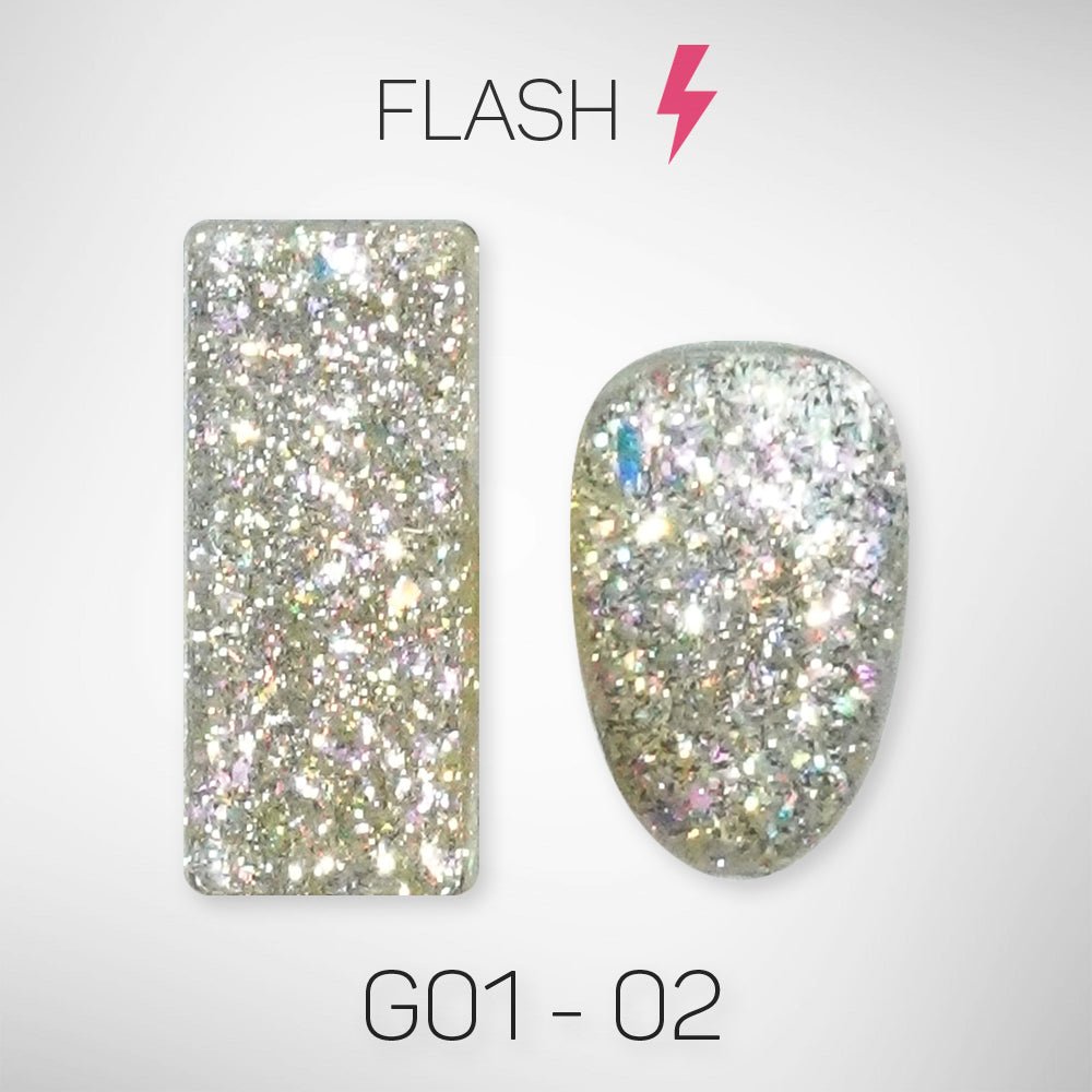 LAVIS Glitter G01 - 02 - Gel Polish 0.5 oz - Galaxy Collection - DTK Nail Supply