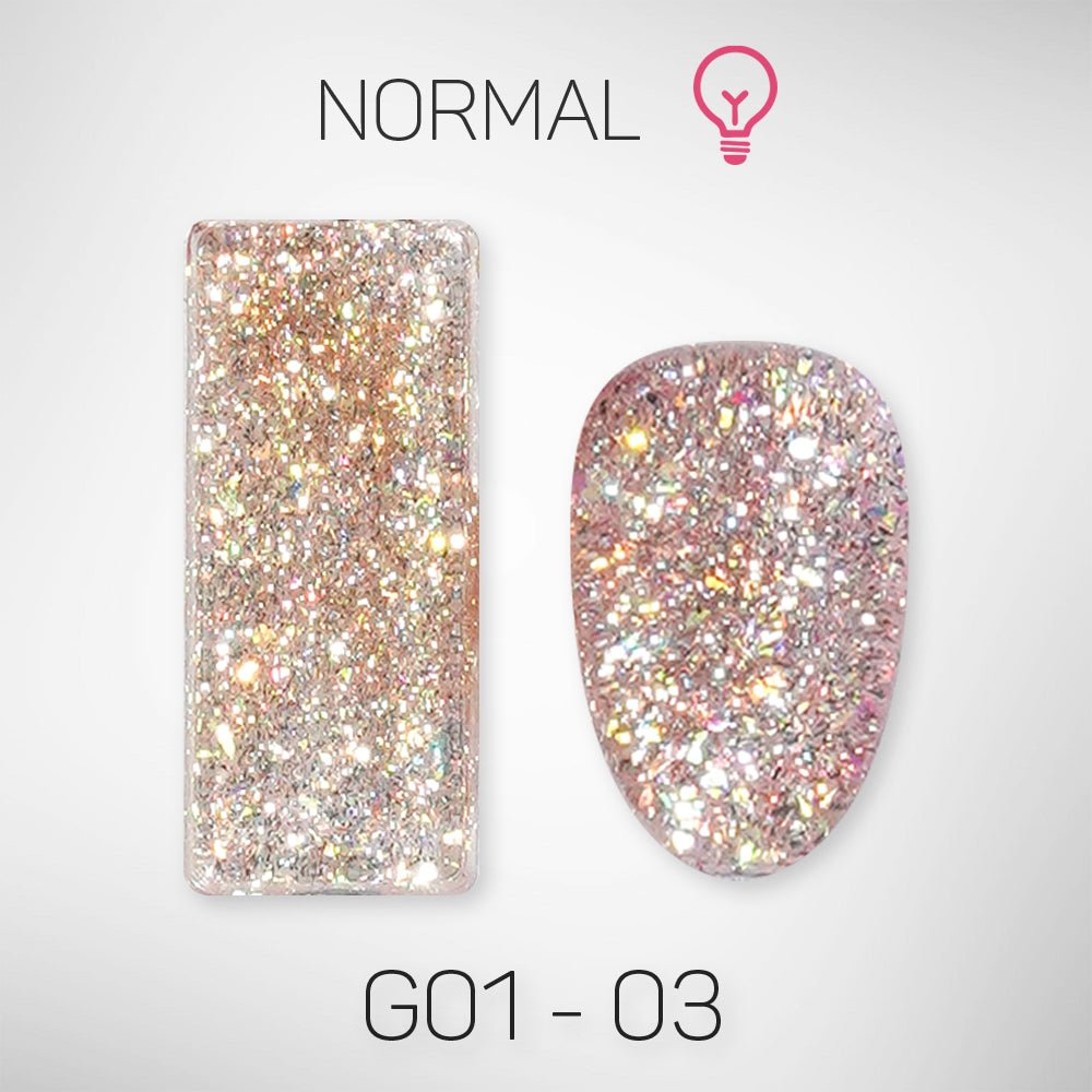 LAVIS Glitter G01 - 03 - Gel Polish 0.5 oz - Galaxy Collection - DTK Nail Supply