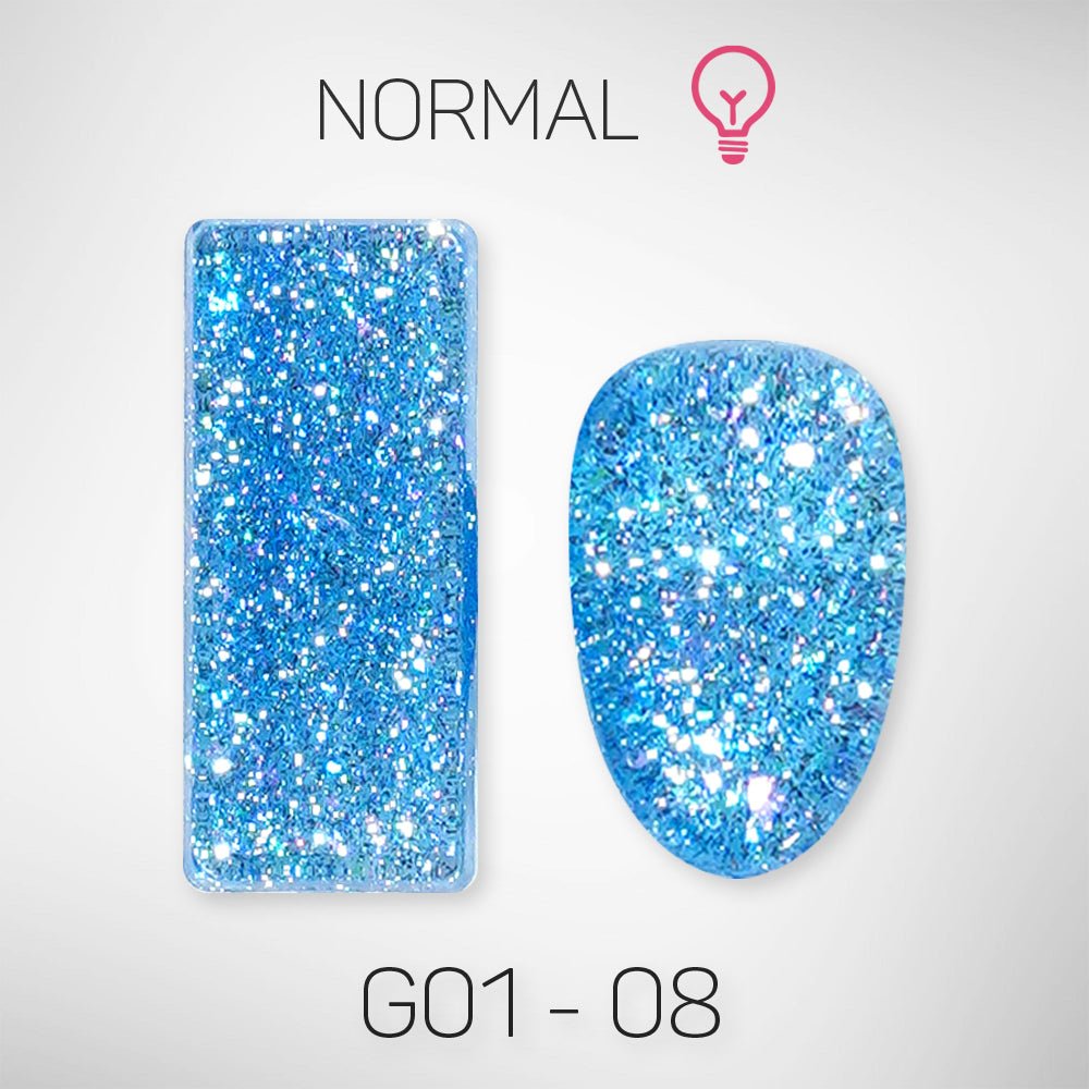 LAVIS Glitter G01 - 08 - Gel Polish 0.5 oz - Galaxy Collection - DTK Nail Supply