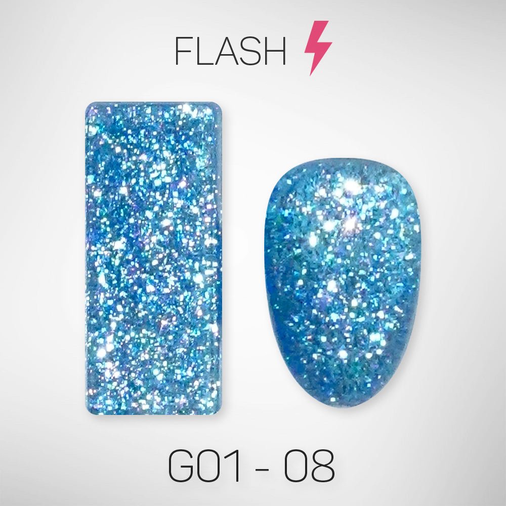 LAVIS Glitter G01 - 08 - Gel Polish 0.5 oz - Galaxy Collection - DTK Nail Supply