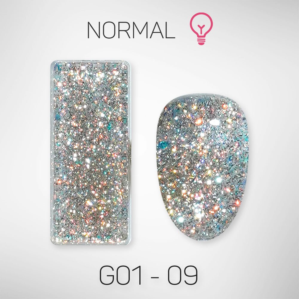 LAVIS Glitter G01 - 09 - Gel Polish 0.5 oz - Galaxy Collection - DTK Nail Supply