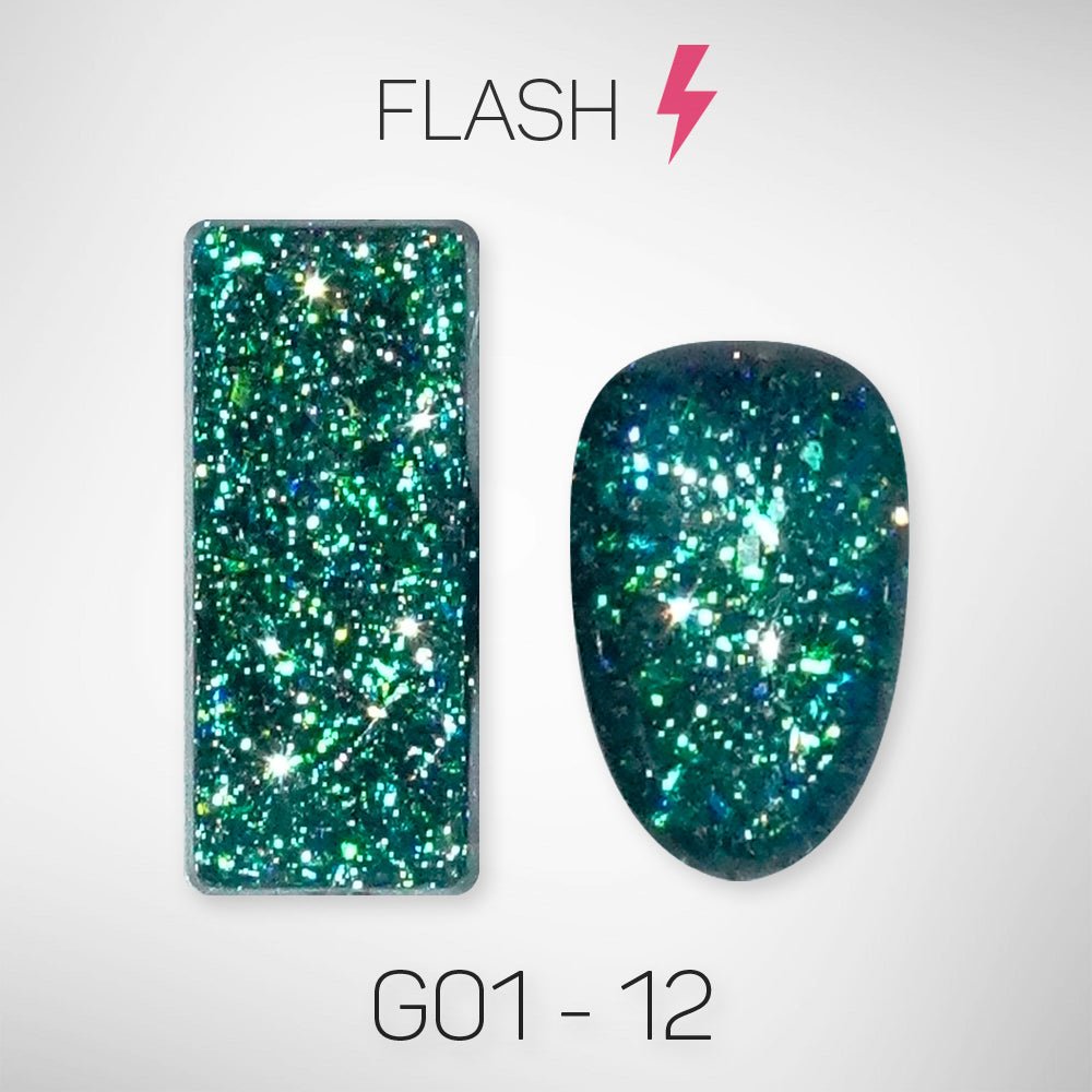 LAVIS Glitter G01 - 12 - Gel Polish 0.5 oz - Galaxy Collection - DTK Nail Supply