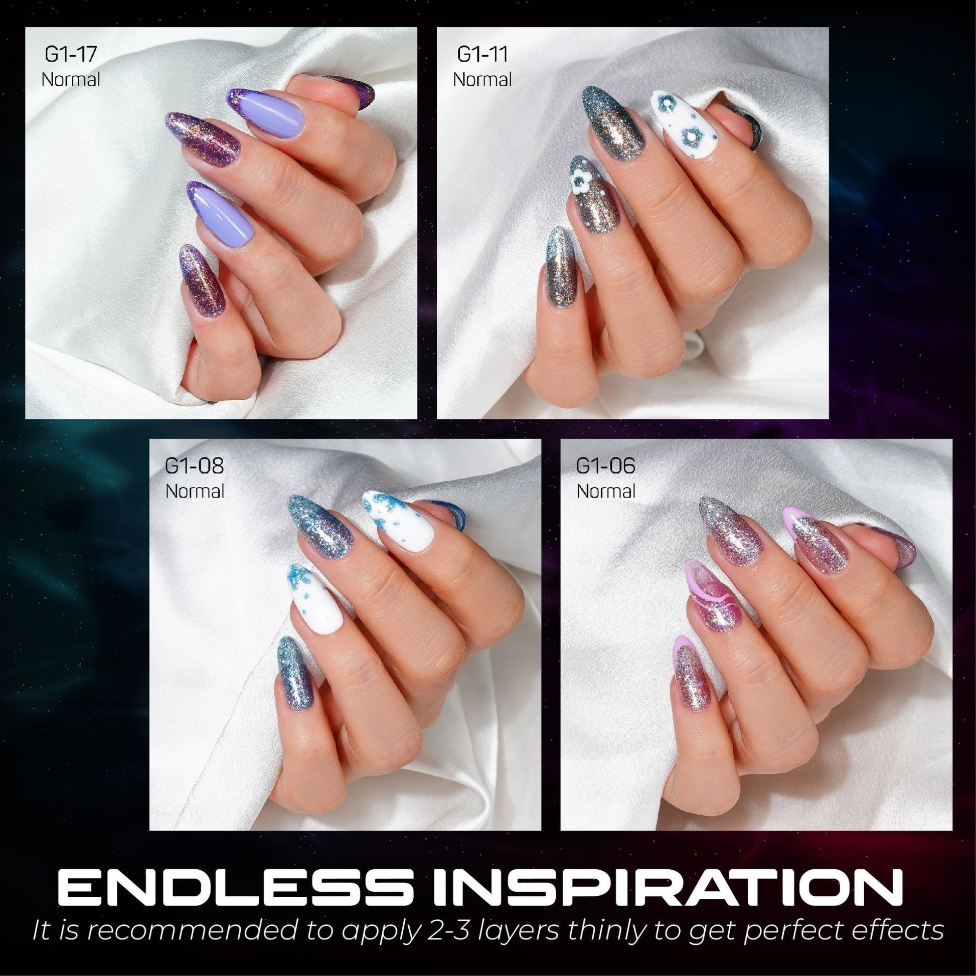 LAVIS Glitter G01 - 17 - Gel Polish 0.5 oz - Galaxy Collection - DTK Nail Supply