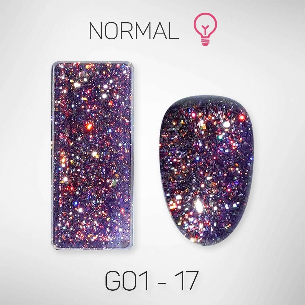 LAVIS Glitter G01 - 17 - Gel Polish 0.5 oz - Galaxy Collection - DTK Nail Supply