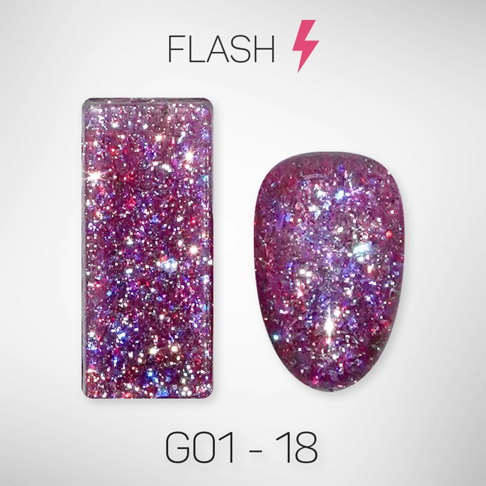 LAVIS Glitter G01 - 18 - Gel Polish 0.5 oz - Galaxy Collection - DTK Nail Supply