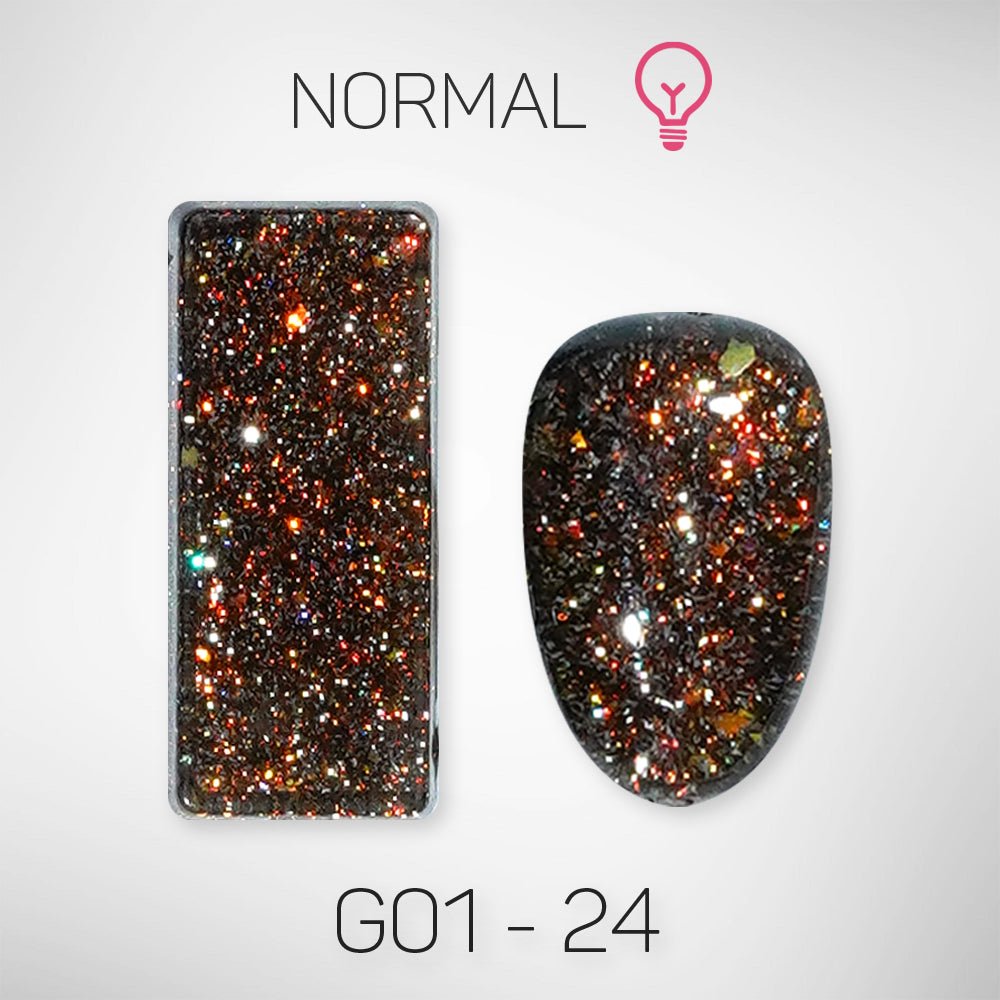 LAVIS Glitter G01 - 24 - Gel Polish 0.5 oz - Galaxy Collection - DTK Nail Supply