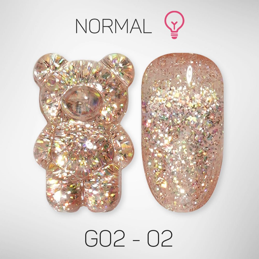 LAVIS Glitter G02 - 02 - Gel Polish 0.5 oz - Pillow Talk Collection - DTK Nail Supply