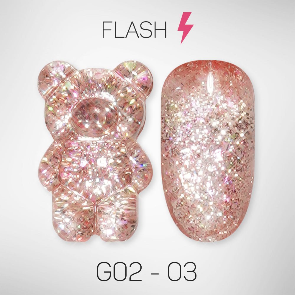 LAVIS Glitter G02 - 03 - Gel Polish 0.5 oz - Pillow Talk Collection - DTK Nail Supply