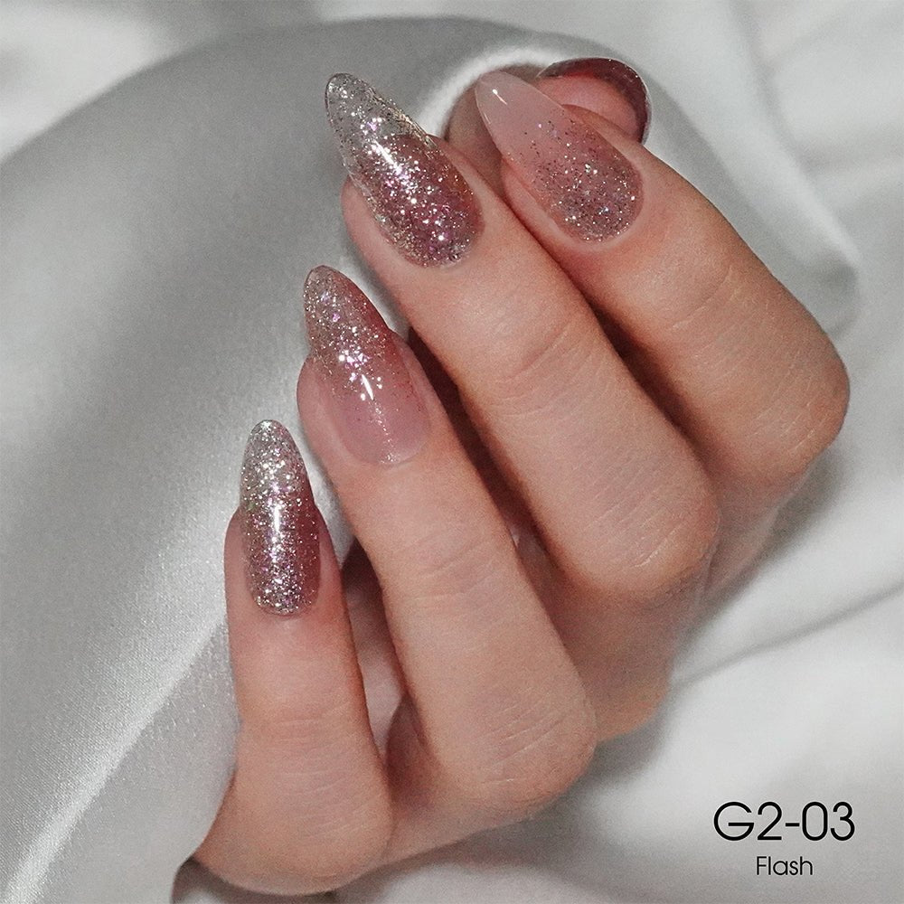 LAVIS Glitter G02 - 03 - Gel Polish 0.5 oz - Pillow Talk Collection - DTK Nail Supply