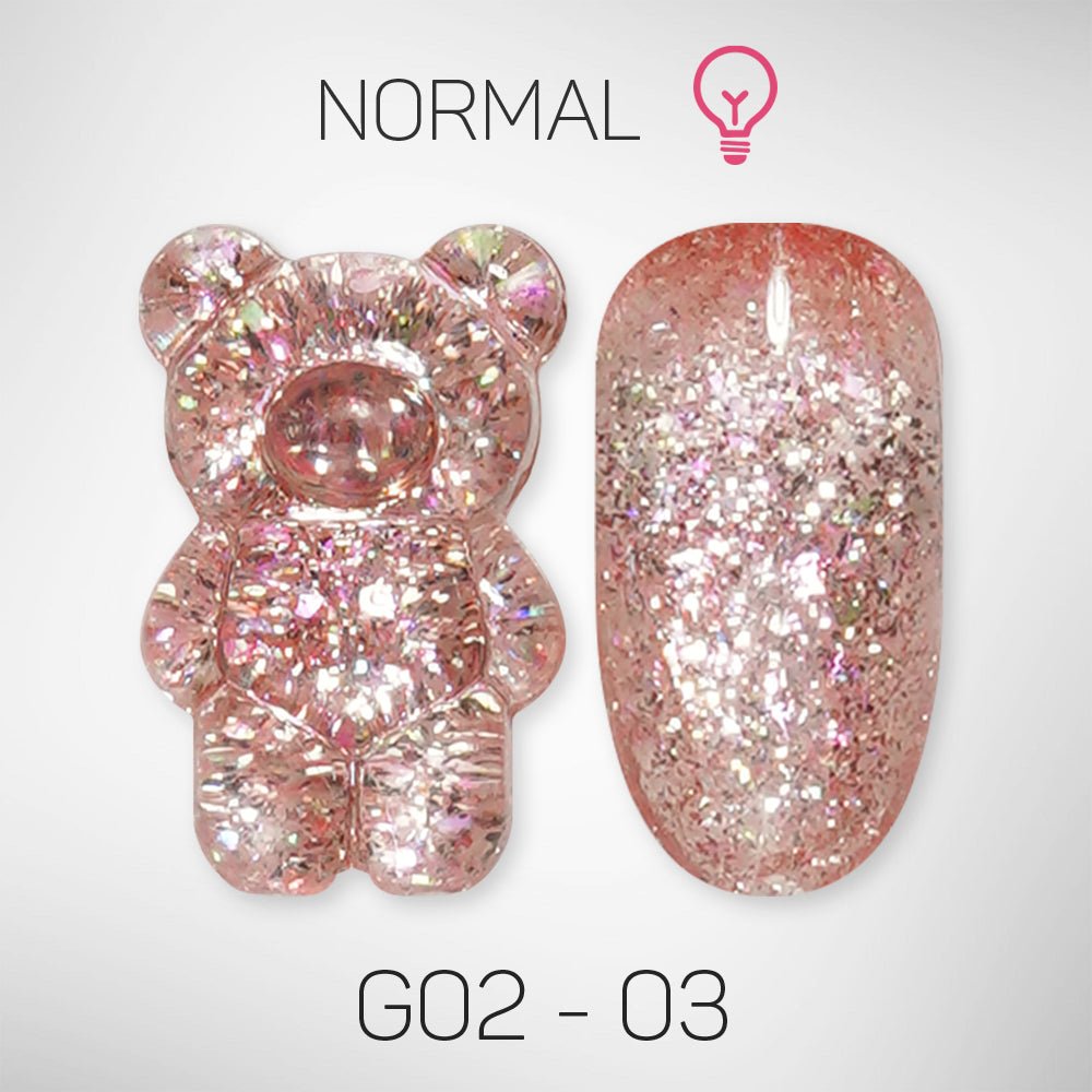 LAVIS Glitter G02 - 03 - Gel Polish 0.5 oz - Pillow Talk Collection - DTK Nail Supply