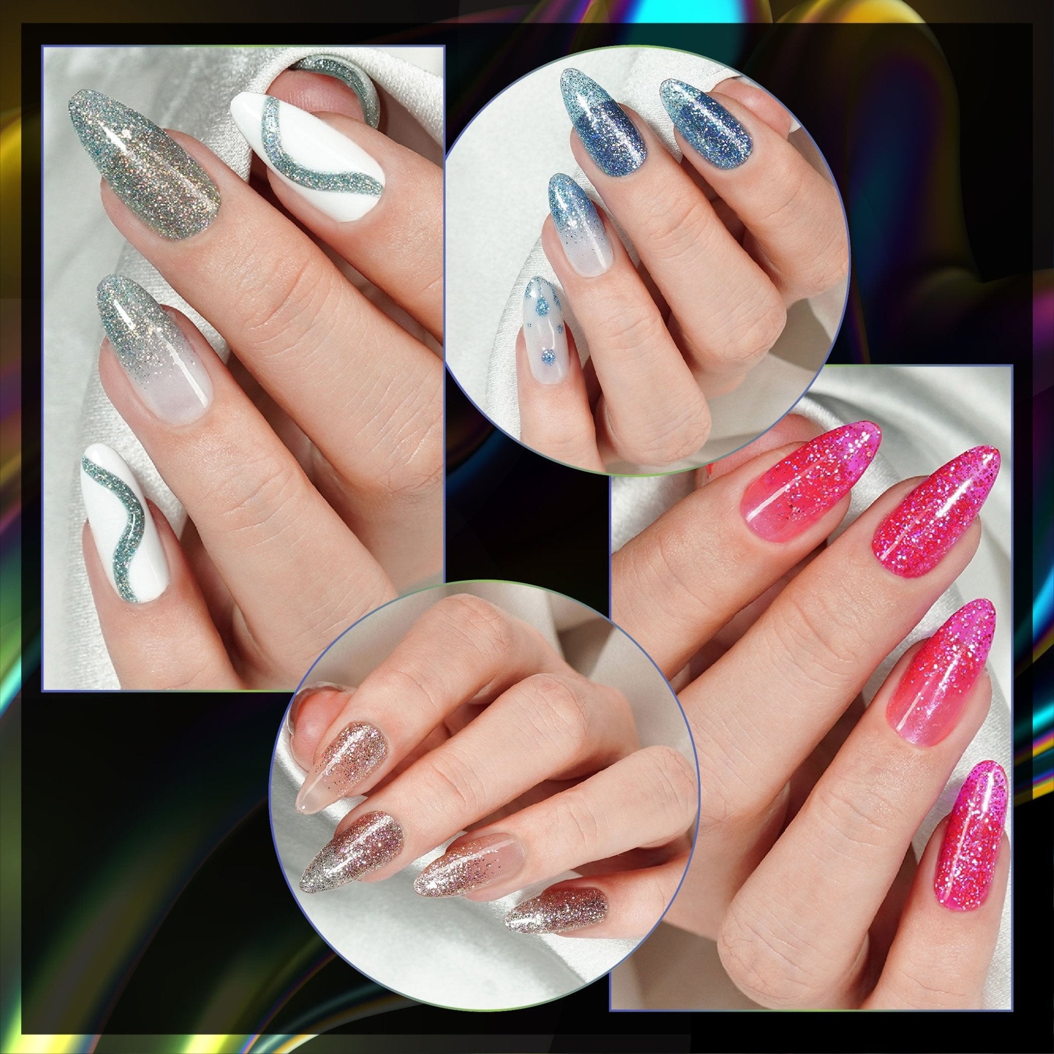 LAVIS Glitter G02 - 04 - Gel Polish 0.5 oz - Pillow Talk Collection - DTK Nail Supply