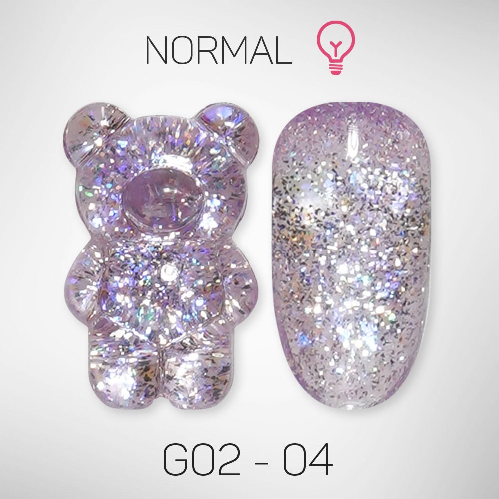 LAVIS Glitter G02 - 04 - Gel Polish 0.5 oz - Pillow Talk Collection - DTK Nail Supply