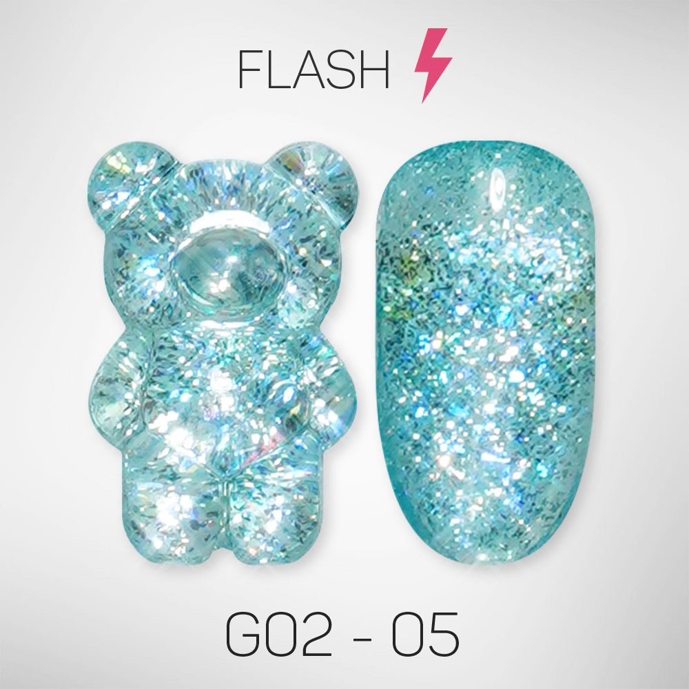 LAVIS Glitter G02 - 05 - Gel Polish 0.5 oz - Pillow Talk Collection - DTK Nail Supply
