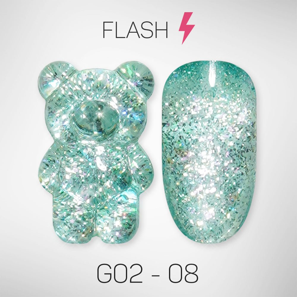 LAVIS Glitter G02 - 08 - Gel Polish 0.5 oz - Pillow Talk Collection - DTK Nail Supply