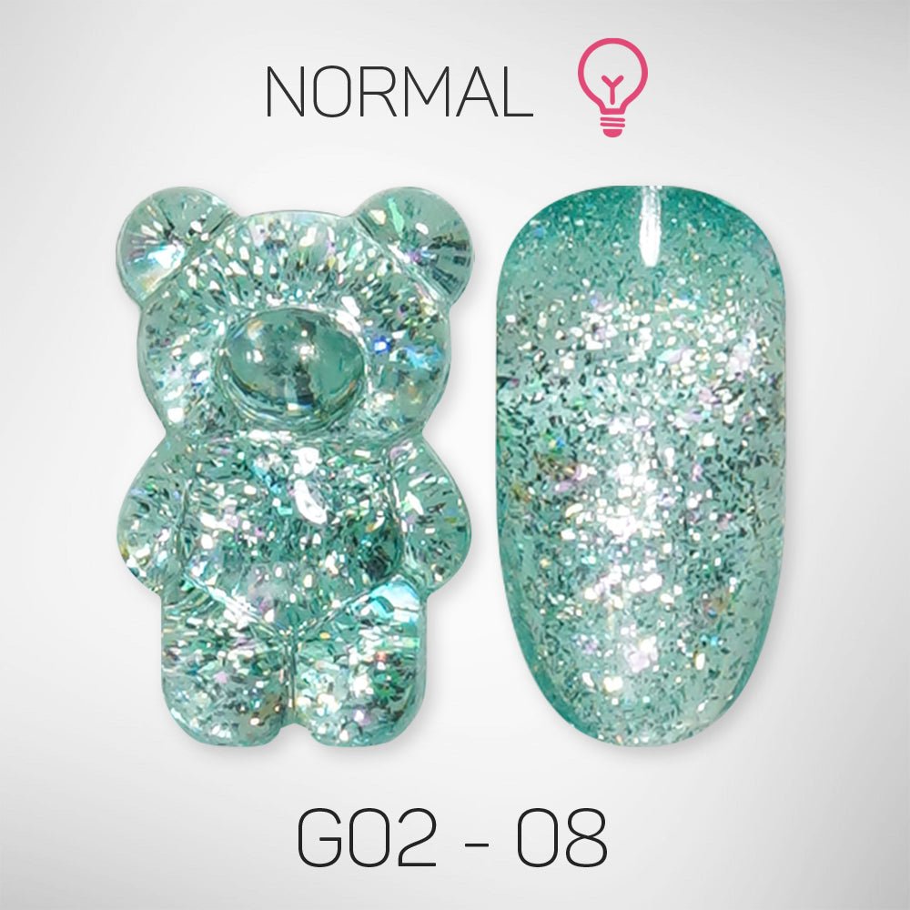 LAVIS Glitter G02 - 08 - Gel Polish 0.5 oz - Pillow Talk Collection - DTK Nail Supply